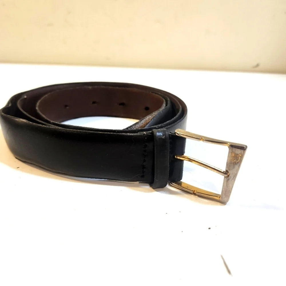 Christian Dior Vintage Men's Black Leather Belt Size 38